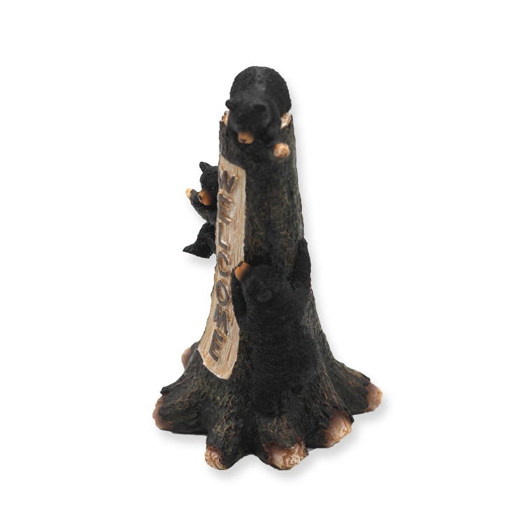 Home Garden Decorative Custom Wild Animals Sculpture Resin Black Bear Statue