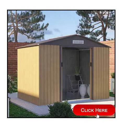 Double Slope Roof Tool Room Garden Storage Shed Tin House with Foundation