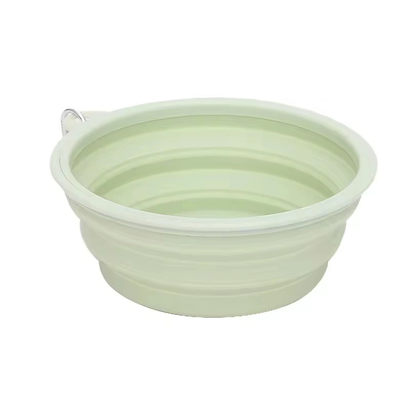 Wholesale Customize Macaron Color Portable Collapsible Silicone Dog Bowl Foldable Travel Pet Water Feeding Bowl