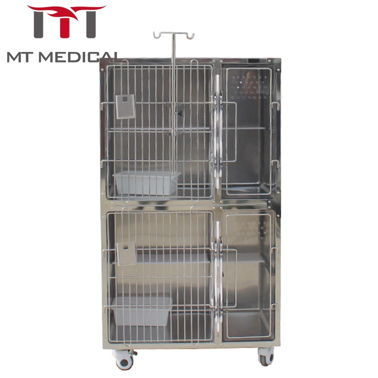 Mt Medical Low Price High Quality Wholesale Multiple Sizes Kennel Metal Foldable Stainless Steel Pet Dog Cat Cage for Large Dog