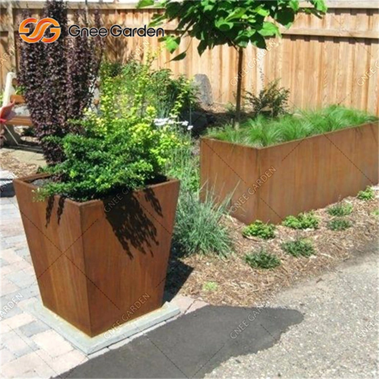 Garden Corten Steel Rusty Large Decorative Flower Pot