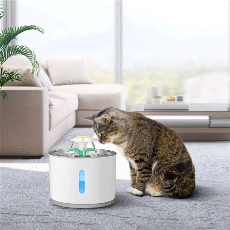 Pet Cat Water Fountain USB Automatic Electric Dispenser 2.4L Pet Drinking Bowl Intelligent Mute Water Dispenser for Cats Dogs