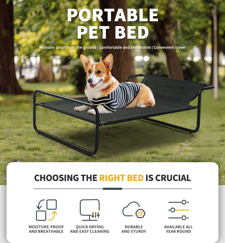 Elevated Dog Bed Outdoor Portable Large Raised Canopy Pet Dogs Mesh Bed