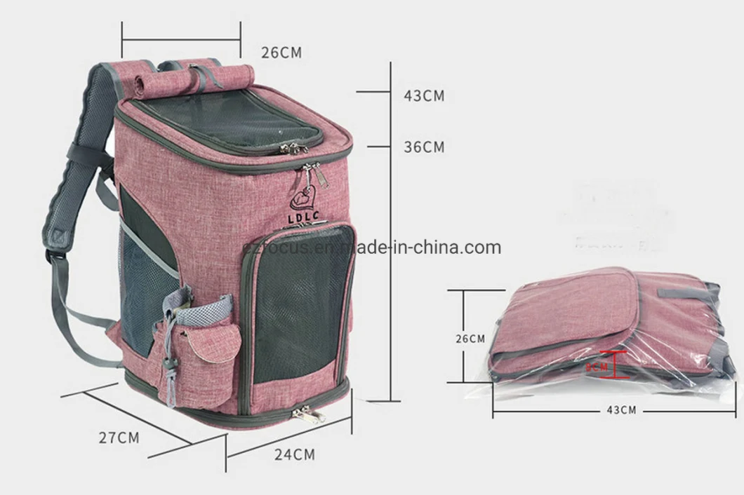 Travel Carrier Cat and Dog Backpack with Open Door and Air Ventilation Net Outdoor Double Entrance Pet Bags Wbb12502