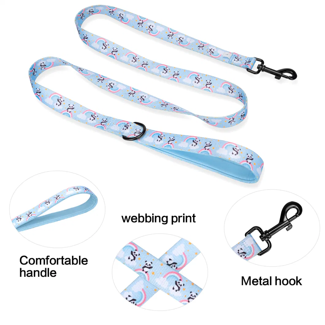 Hanyang Custom Logo Reflective Reversible Luxury Pet Dog Vest Collars Harness and Leash Set Dog Harness with Bow Tie Bandana