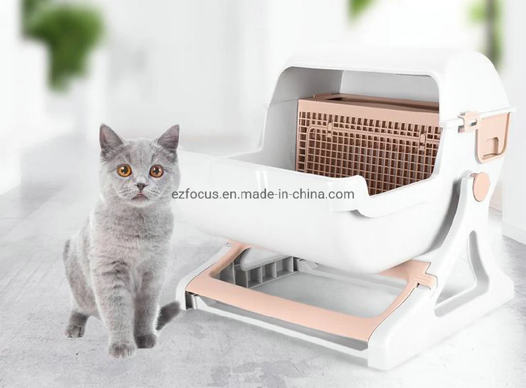Semi-Automatic Pet Litter Box Quick Cleaning Cat Litter Box, Cat Toilet Box Wbb12712