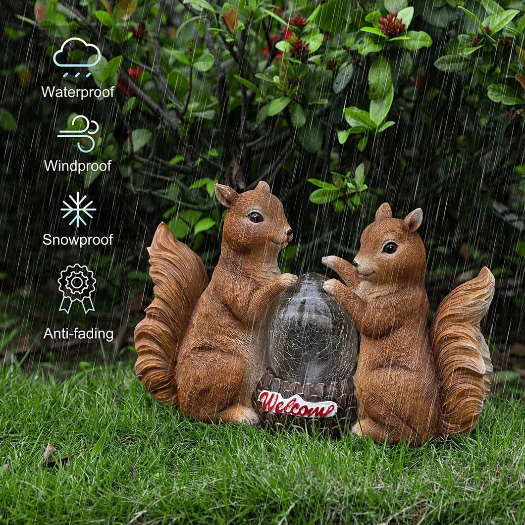 Outdoor Garden Squirrel Statues Yard Lawn Patio Ornaments