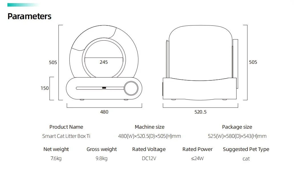 Self-Cleaning Electric Basin Smart Cat Litter Box