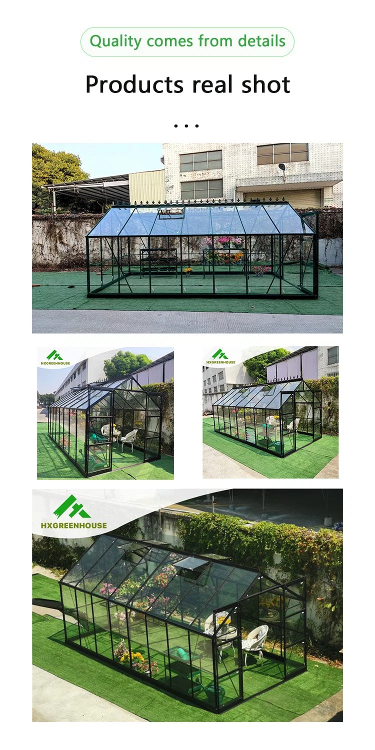 Metal Aluminium Greenouses Low Cost Frame Garden Greenhouses Assembled Hobby Greenhouse