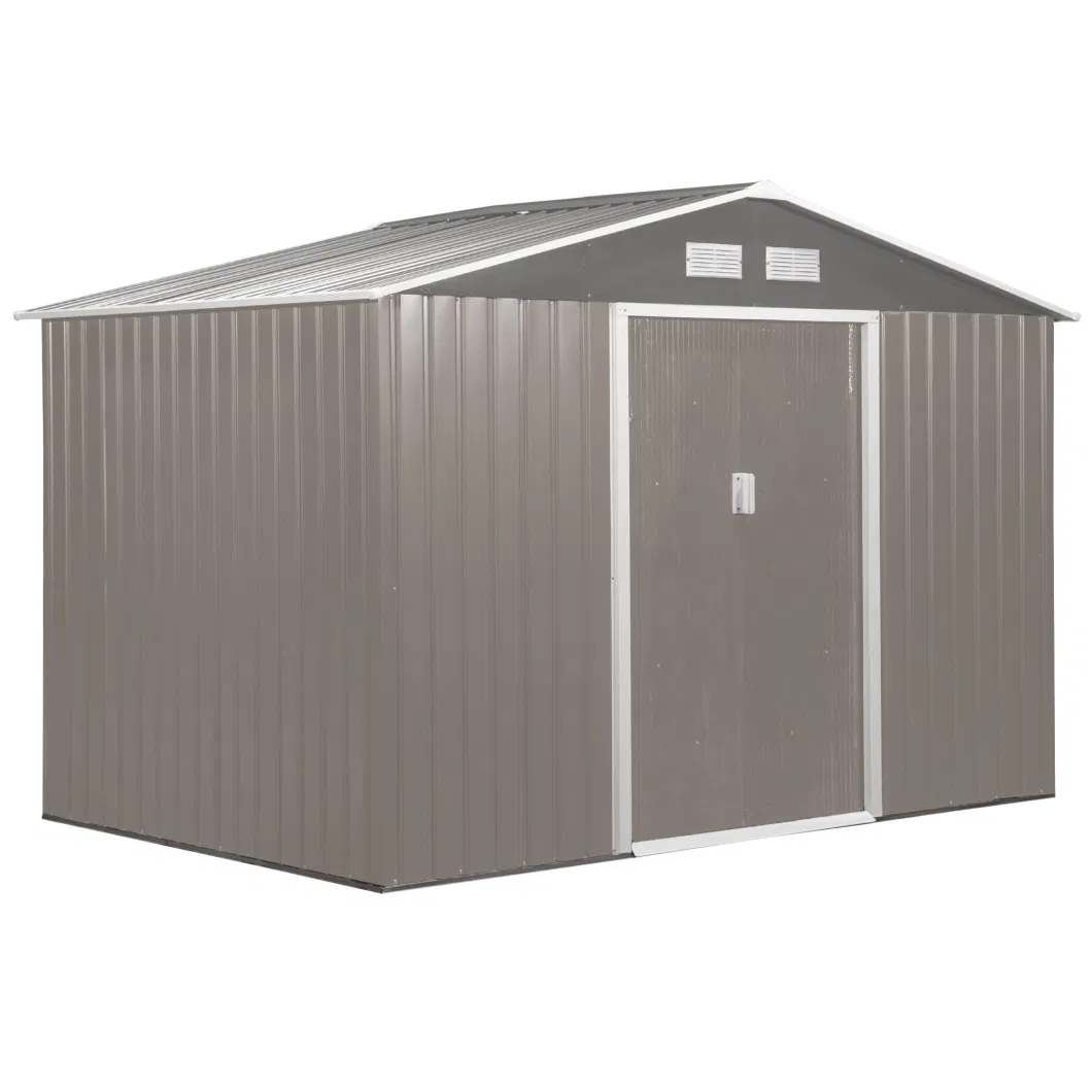 Outdoor Backyard Metal Storage Tool Garden Sheds with Sliding Double Door