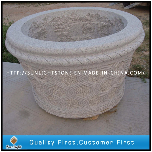 G682 Rusty Stone Granite Outdoor Flower Pot for Garden Landscape