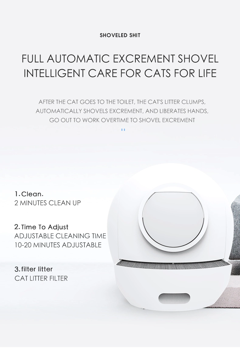 Automatic Cleaning Health Disinfecting Cat Toilet Litter Tray Box Intelligent Sterilizing Smart WiFi Control Phone APP Remote Auto Shovel Setting Cat Litter Box