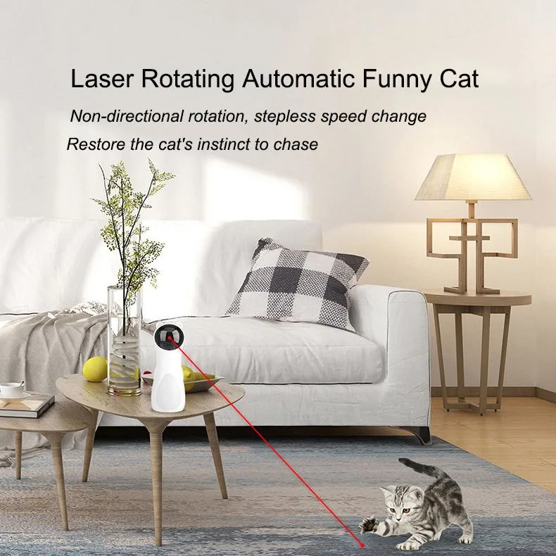 Interactive Pet Toy Automatic Cat Laser Toy Smart Rotating Laser Teasing Cat Toy