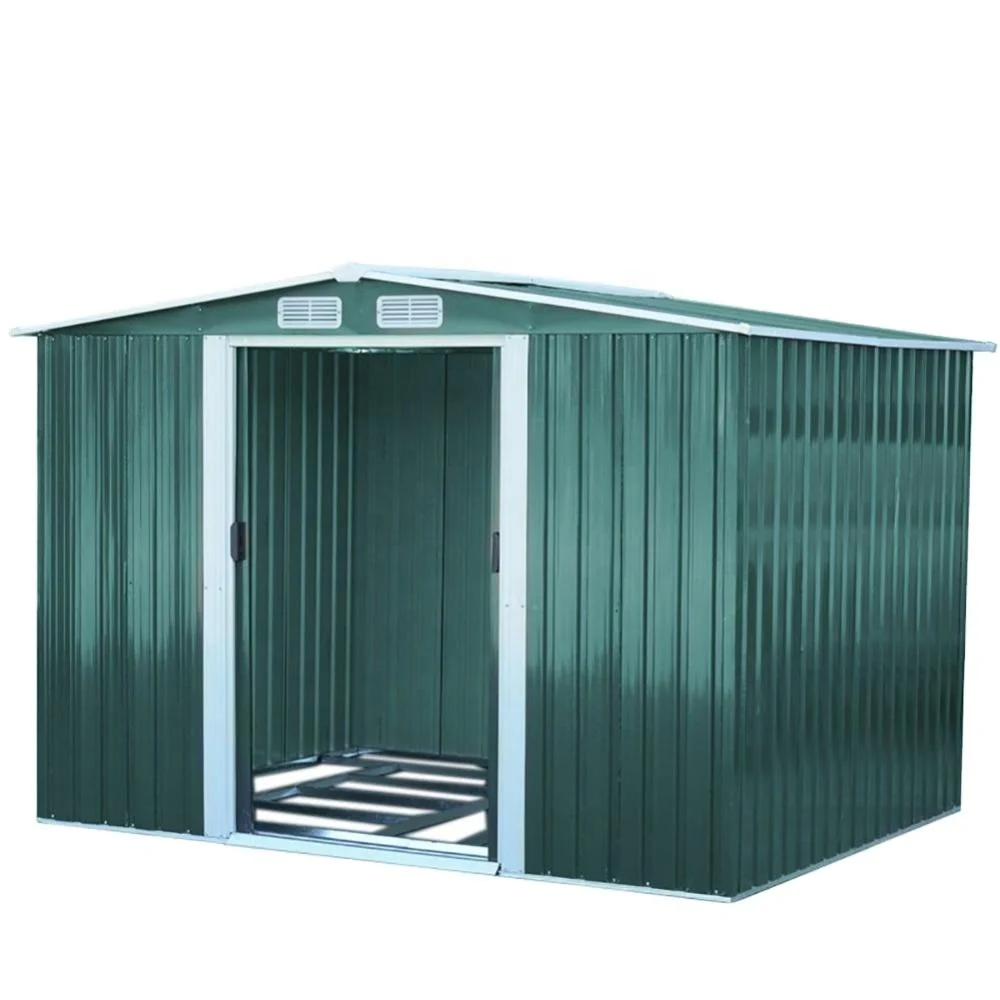 Building Garden Sheds Storage Portable Metal Green Waterproof Home Outdoor Metal Tools Storage Shed with Lockable