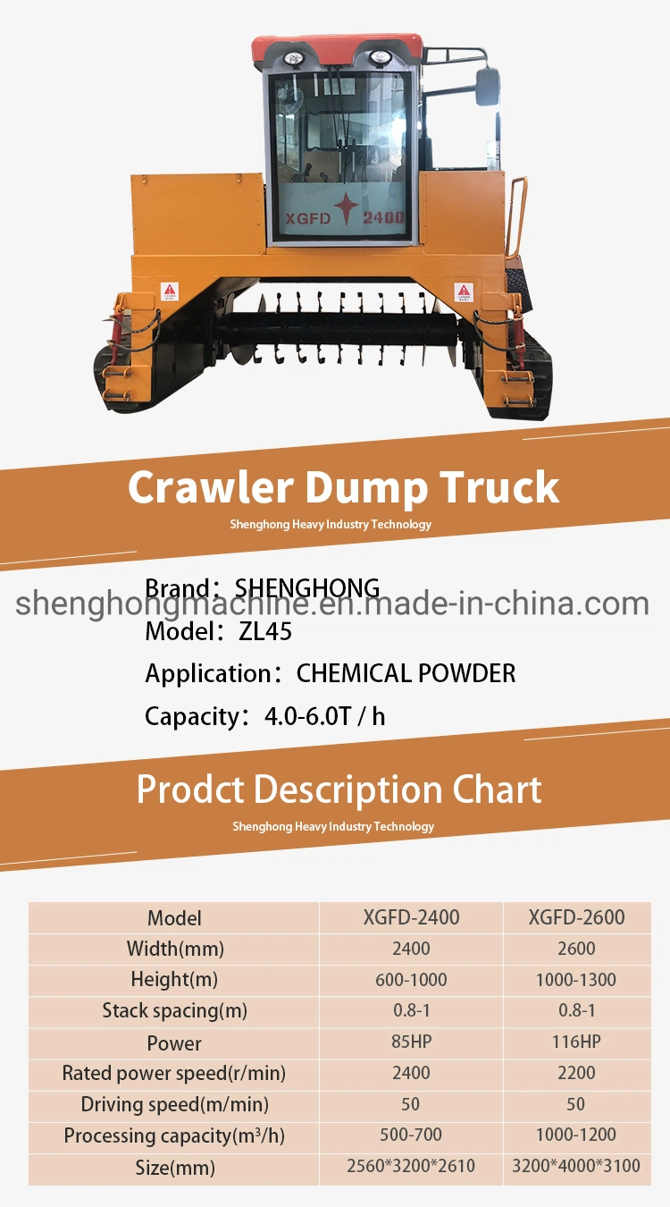 Agriculture Waste Chicken Manure Crawler Type Compost Making Turner Machine