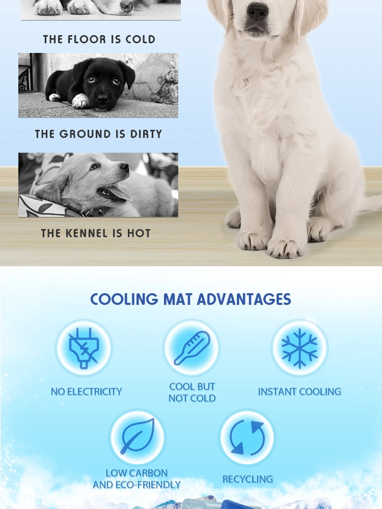 Pet Cool Non-Toxic Gel Reusable Dog Cat Cooling Bed Mat