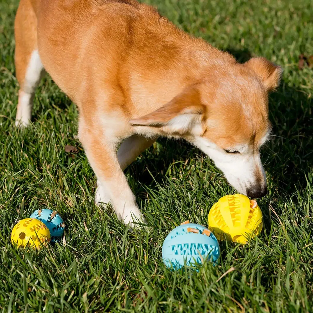 Rubber Indestructible Squeaky Treat Interactive Pet Ball Chew Dog Toy