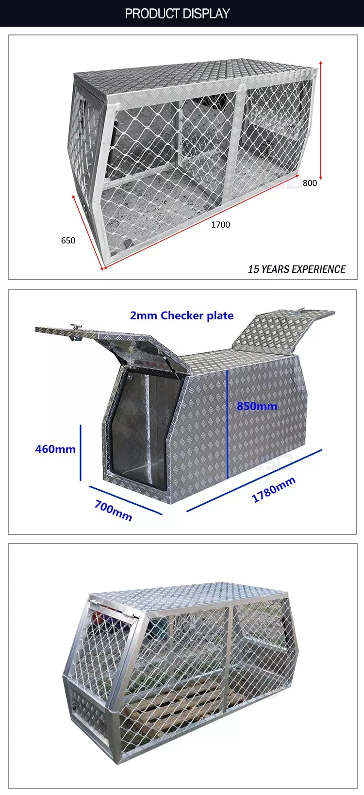 Aluminium Canopy Toolbox Diamond Checker Plate Dog Boxes Truck Toolbox Ute Canopy