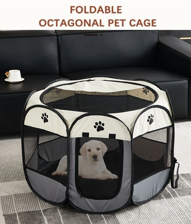 Foldable Pet Windproof Octagonal Cat Cage for Maternity Cat