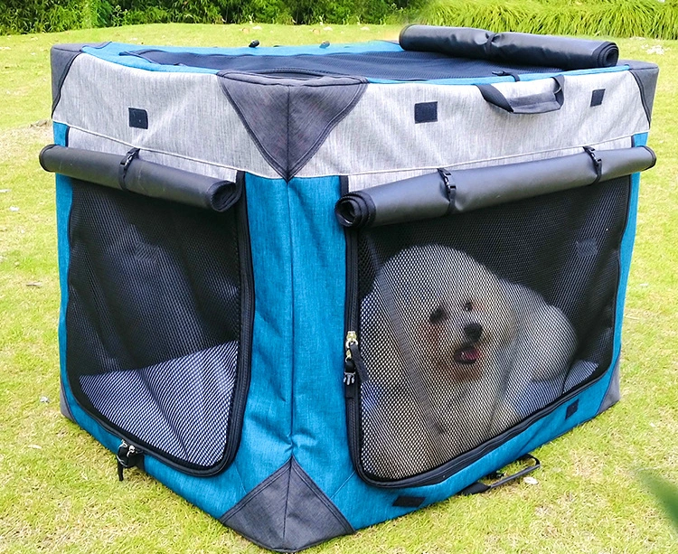 Large Size Steel Frame Structure Oxford Cloth, Portable and Foldable Cat Delivery Room Pet Dog Cat Carrier Cage