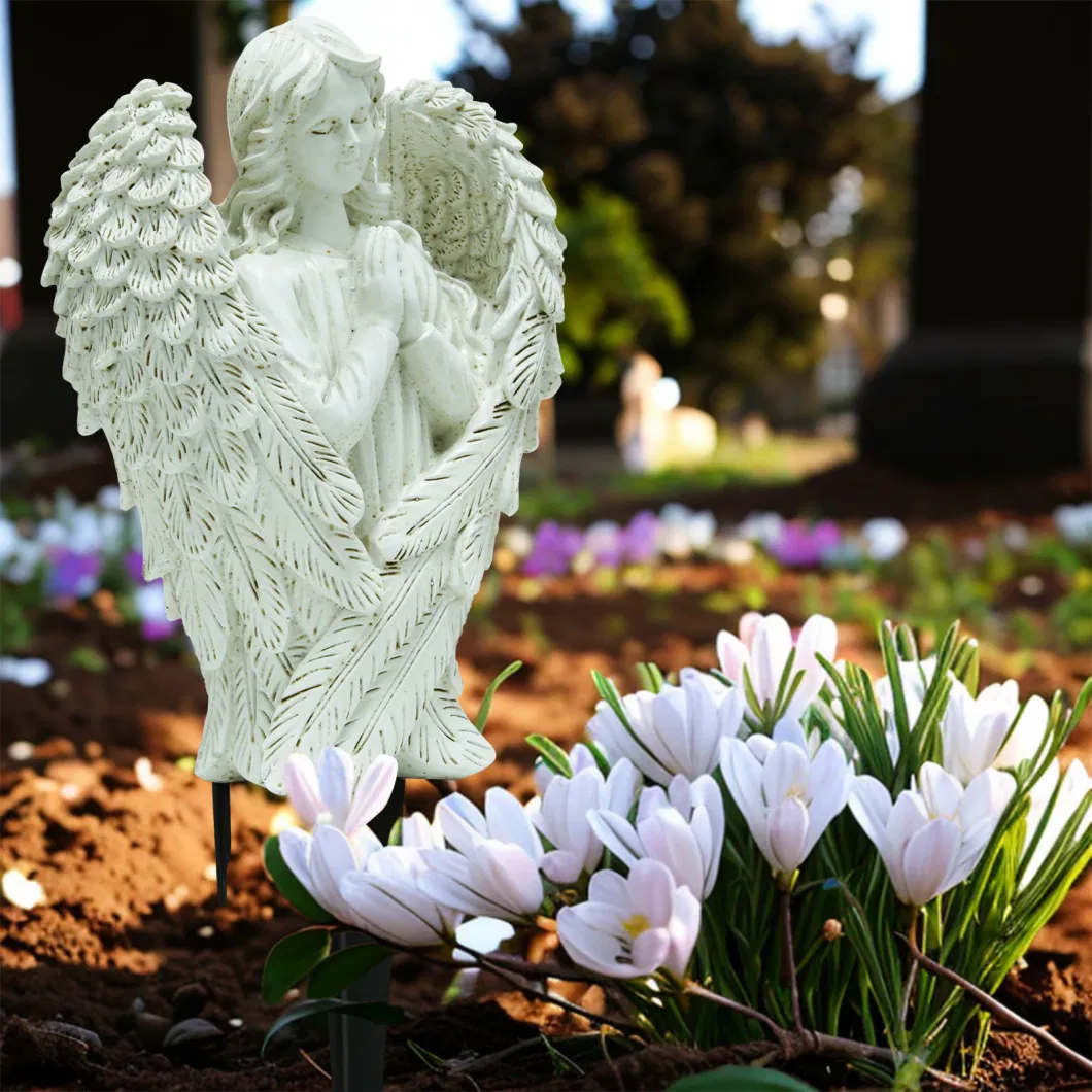 White Angel Flower Pot Resin Crafts Outdoor Garden Patio Lawn Decoration