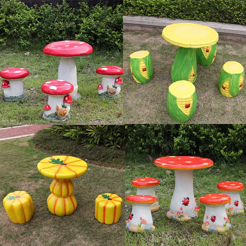 Fiberglass Sculpture Garden Decor Sculpture Mushroom Props Supply Factory