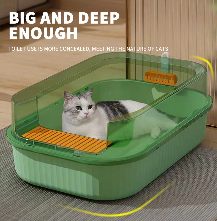 Pet Products Cat Cleaning Closed Plastic Cat Toilet Box Cat Litter Trays Cat Litter Box