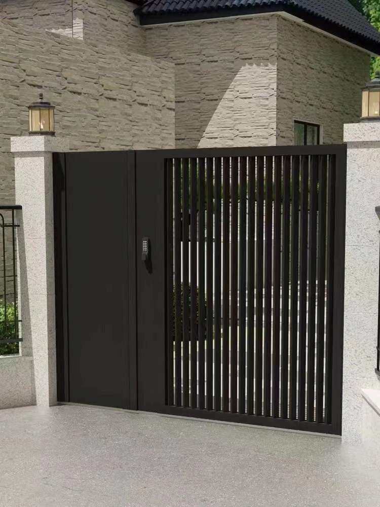 Iron Main Gate Designs Electric Courtyard New Chinese Modern Simple Garden Aluminum Art Alloy