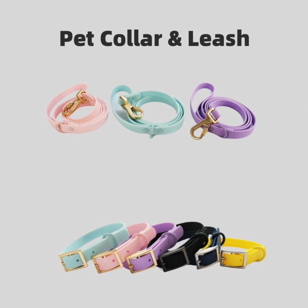 Pet Products PVC Dog Collar Modern Puppy Leash with Poop Bag Set