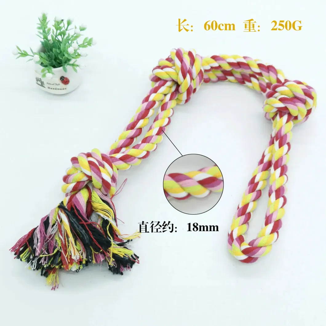 Wholesale Dog Rope Toys Interactive Dental Cleaning Product Colorful Cotton Dog Toys Pet Chew Toy