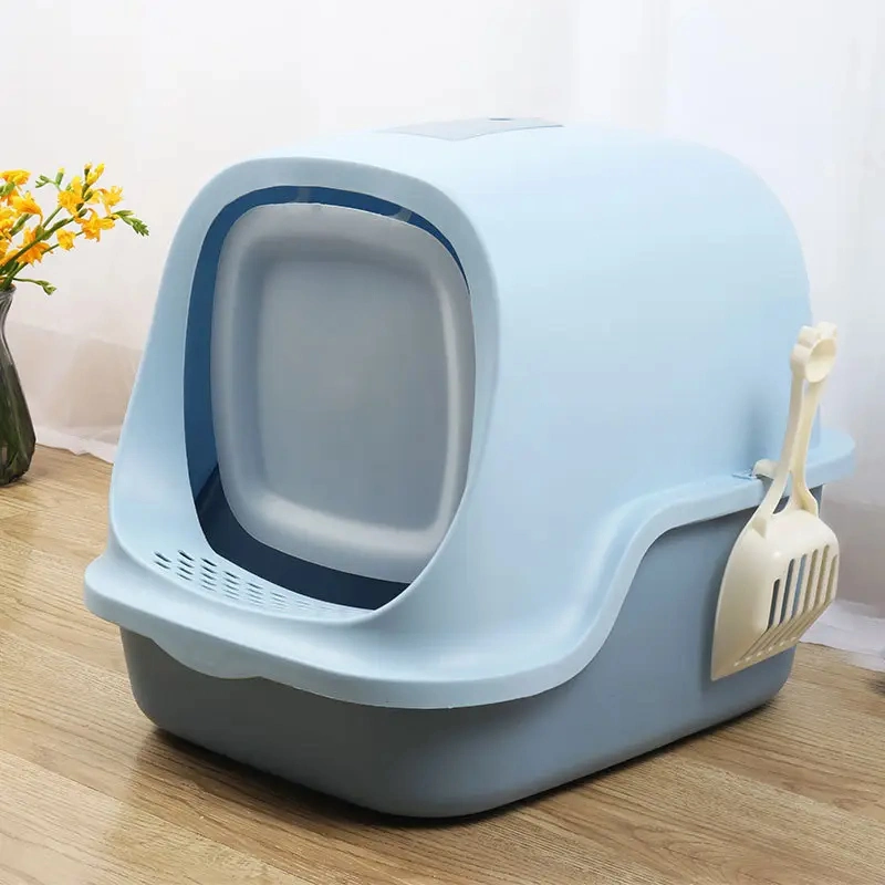 Wholesale Pet Cleaning Automatic Cat Toilet Products Plastic Large Space Box Closed Cat Litter Box Cat Litter Trays