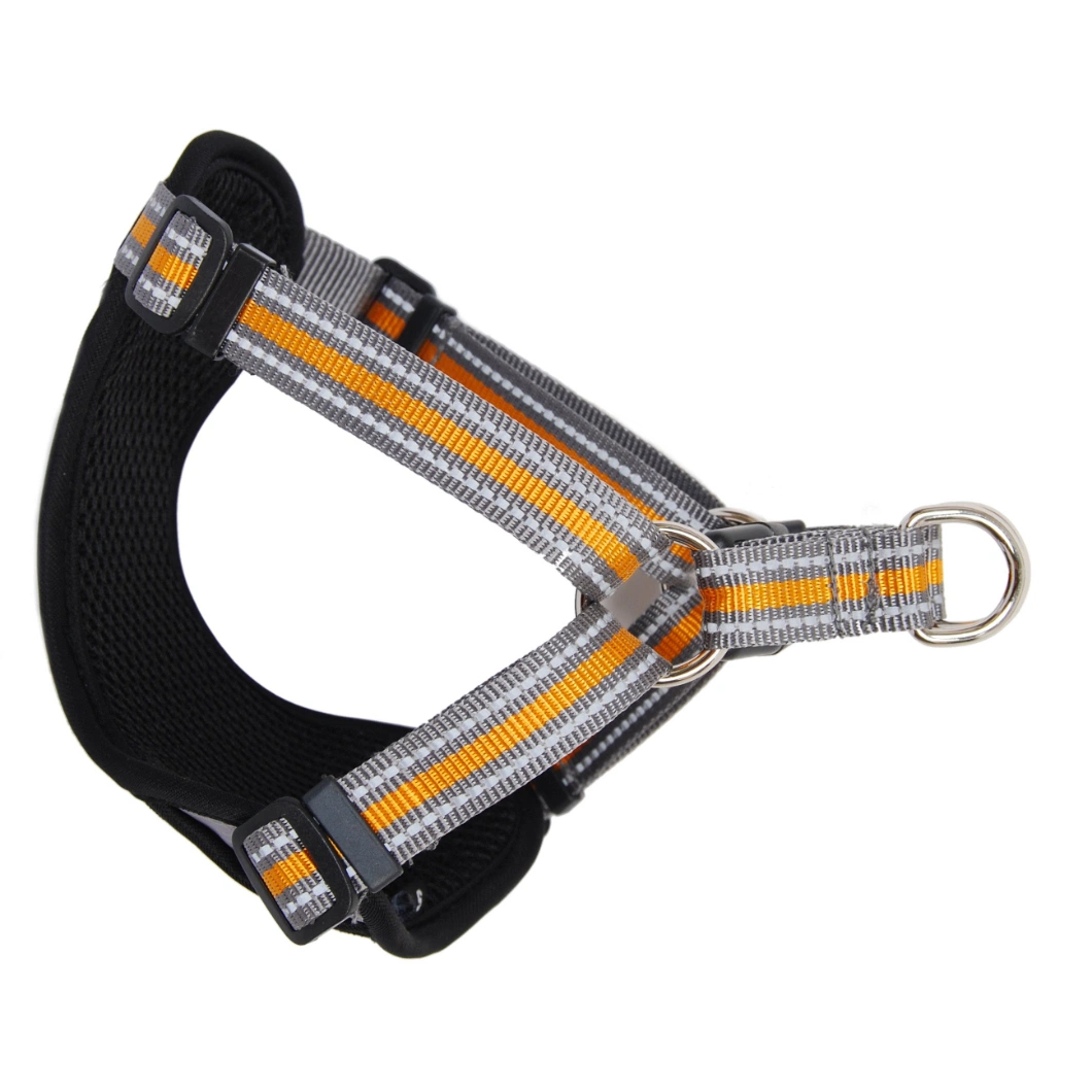 2024 No Pull Safety Orange Reflective Pet Dog Harness Dog Collar Leash