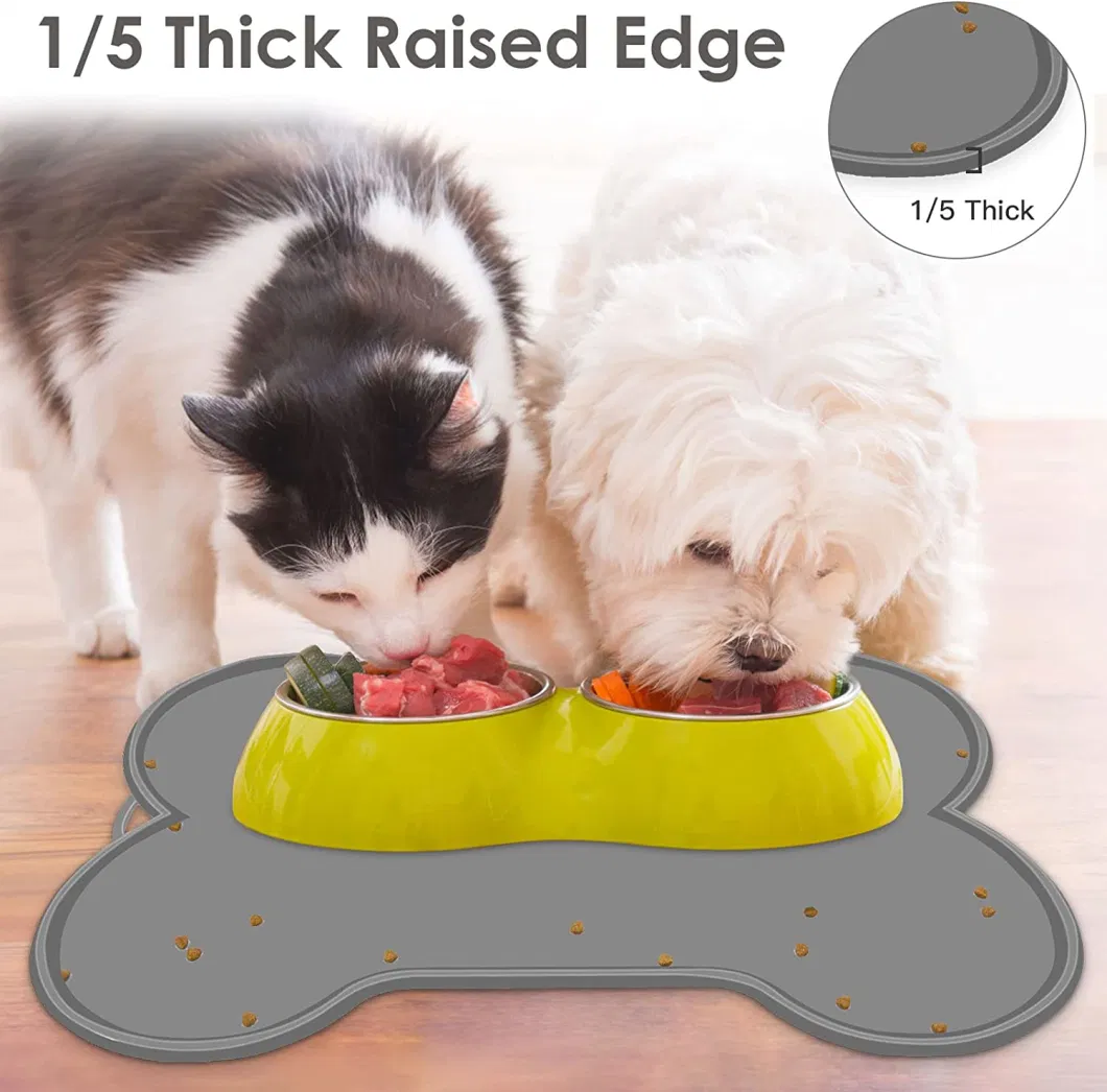 Silicone Waterproof Pet Feeding Mats with High Lips