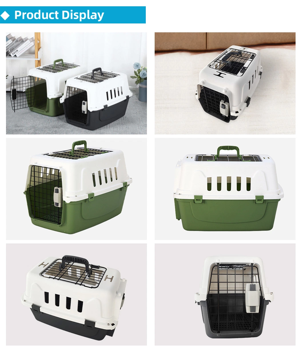 High Quality Travel Outdoor Portable Plastic Dog Transport Box Airplane Transport Cage Flight Pet Cage