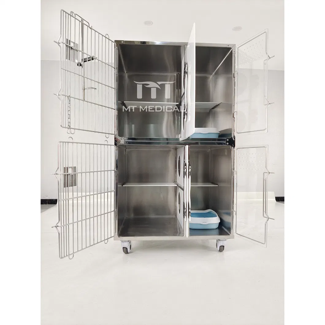 Mt Medical Low Price High Quality Wholesale Multiple Sizes Kennel Metal Foldable Stainless Steel Pet Dog Cat Cage for Large Dog