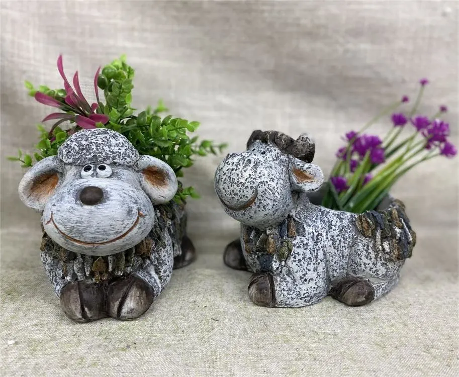 Wholesale Hands Made Stoneware Pottery Flocked Cute Animal Frog Garden Flower Pot Planter for Plant Arrangement Decoration