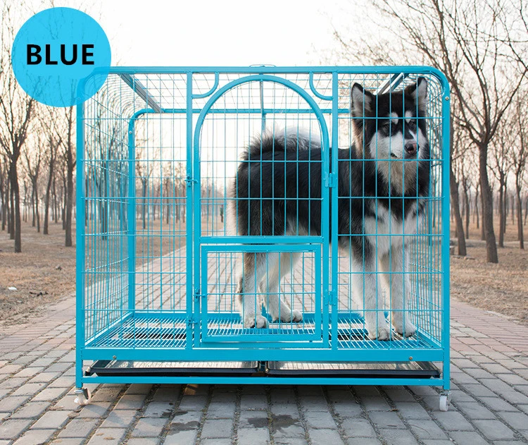 Customize Extra Large Double Doors Skylight Dog Cage Durable Bold Large Pet Dog Crate Movable Dog Cage