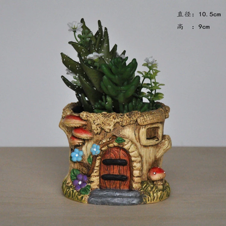 Custom Mushroom House Basket Garden Flower Pot Planter