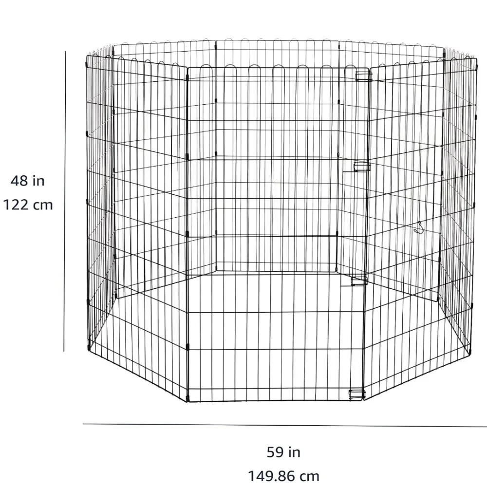 Large Dog Enclosure Without Door 48 Inch Metal Fence for Dogs Cats Rabbits
