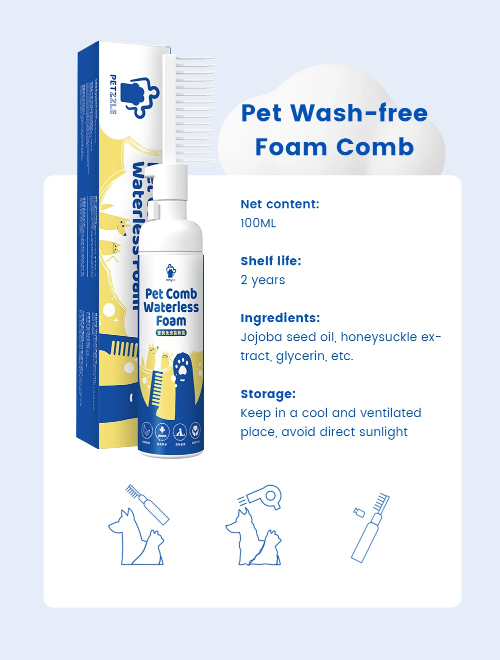 Pet Grooming Products Smart Hair Saver: The Hassle-Free Wash-Free Pet Grooming Solution
