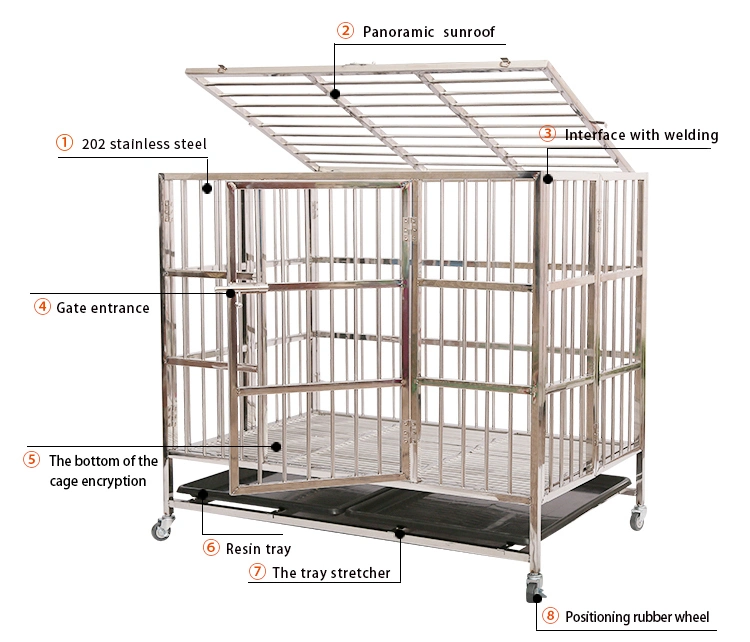 Wholesale Black Metal Pet Dog Crate Durable Outdoor Large Folding Pet Dog Cage