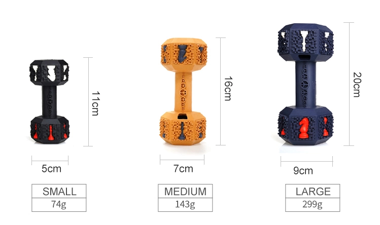 Modern Manufacture Rubber Indestructible Leakage Food Dumbbell Bite Pet Chew Dog Toy