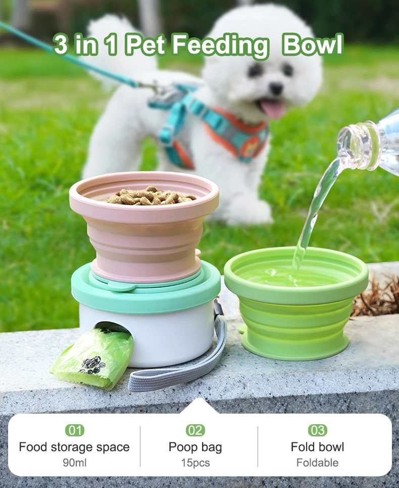 Collapsible Silicone Dog Bowl Foldable Cat Bowl Portable Water Bowl for Pet