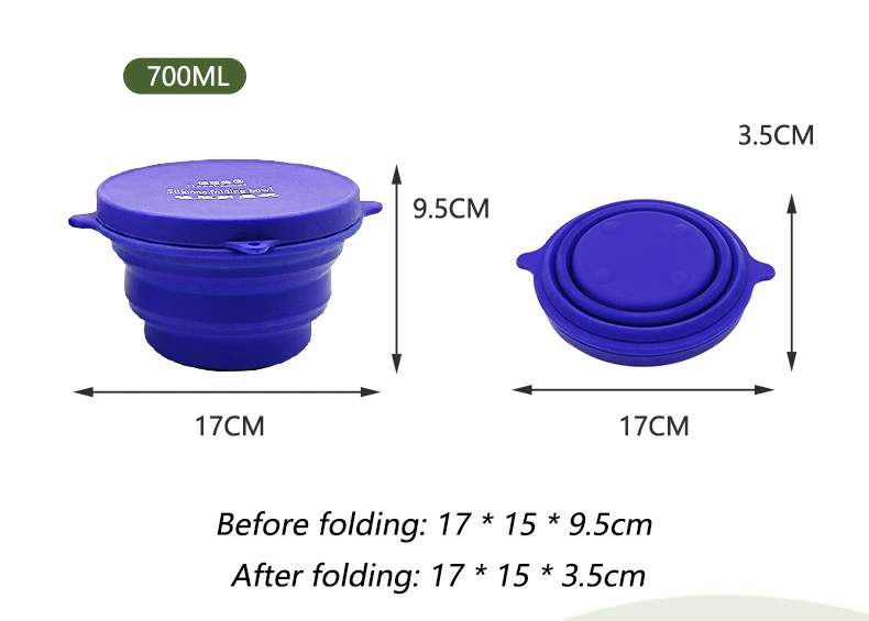 Wholesale Customized Food Grade Portable Silicone Dog Bow Silicone Collapsible Pet Bowl