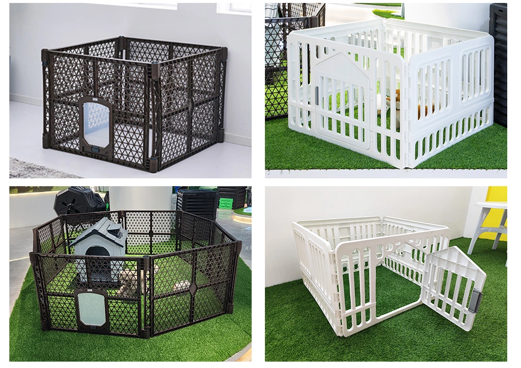 Collapsible Metal Heavy Duty Kennel Pet Crate Dog Whelping Pen Cage Cat Carrier Double Door Folding Rabbits Crates Dog Playpen