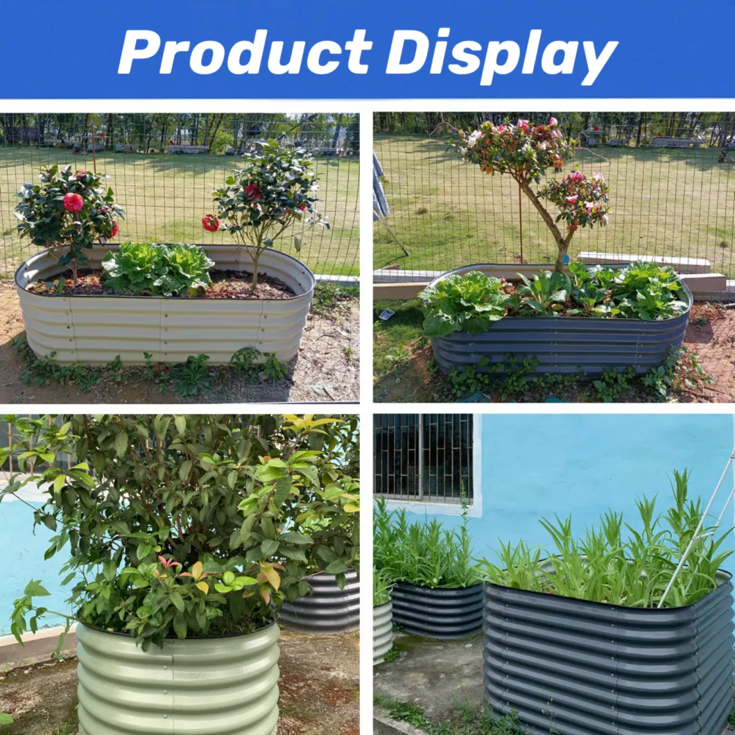 32&quot;Tall 3.5&prime;*2&prime; Raised Garden Bed Outdoor Garden Box Aluminum Zinc Galvanized Planter Box Modular Metal Raised Garden Bed Kit Garden Decoration 2n1-32