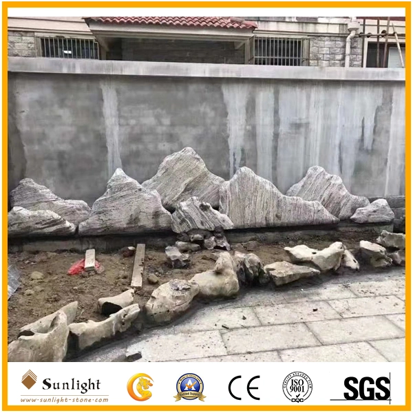 Natural Landscape Sea Wave Stone Rock for Back/Front Yard, Garden and Fountains