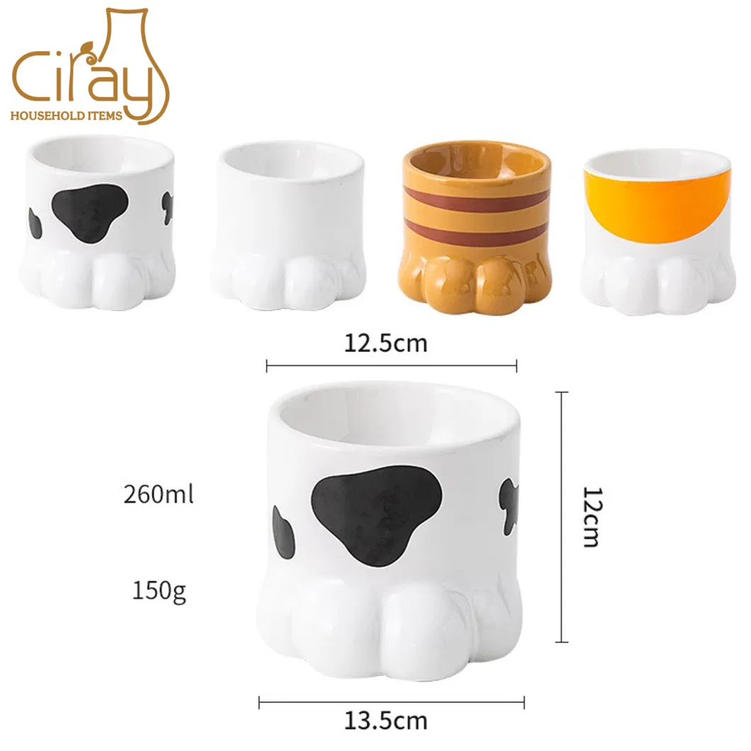 Creative Very Cute Raised Ceramic Pet Bowl Cat Feeder