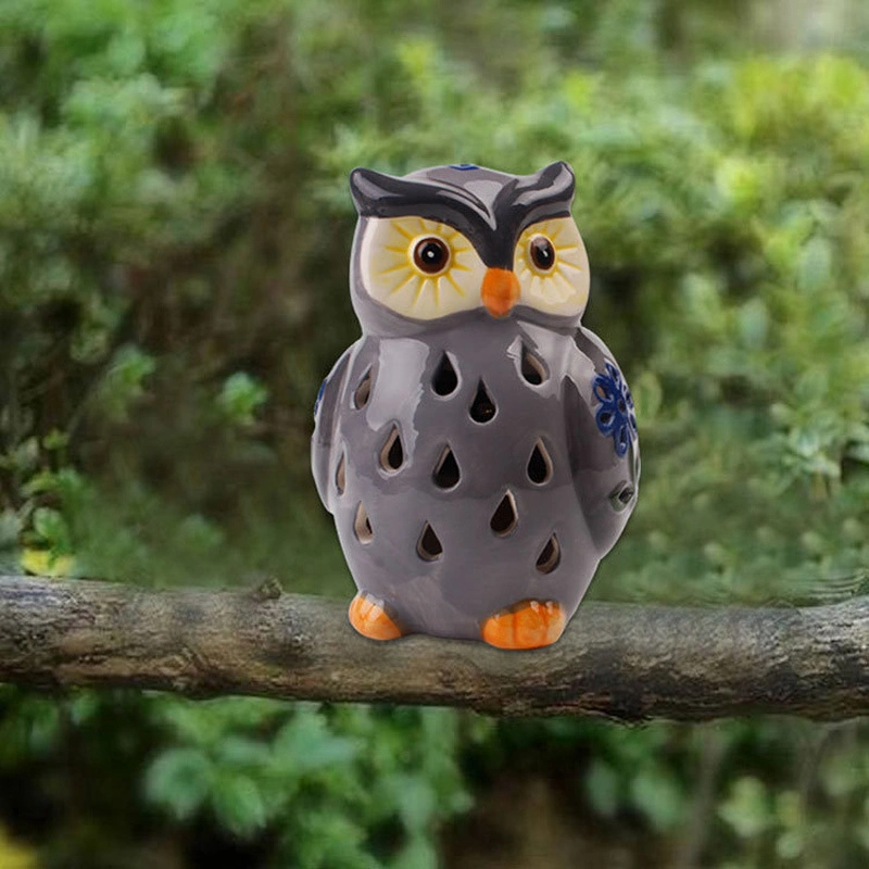 LED Light Solar Animal Owl Color Changing Garden Decorations Waterproof Wyz11902