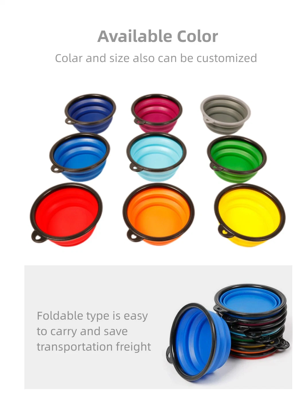 Silicone Pet Bowl Travel Collapsible Folding Dog Bowl